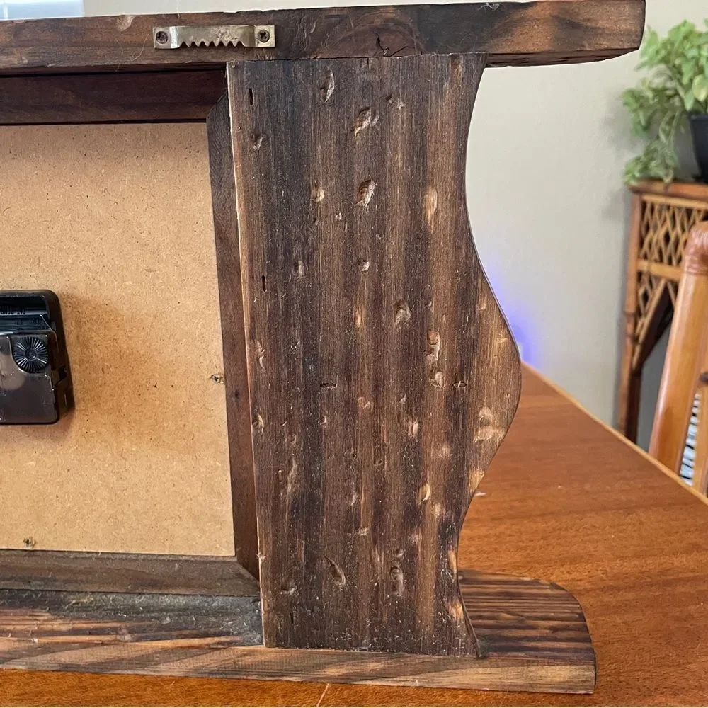 Vintage 1993 House of Lloyd Colonial Style Wall or Mantel Rustic Wooden Clock